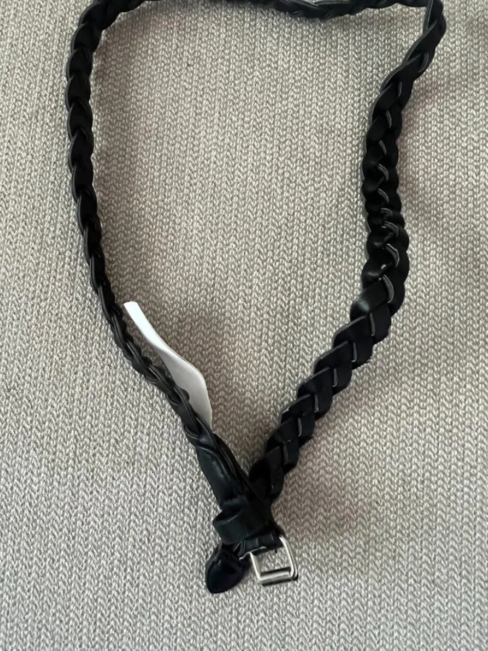 Unbranded Black Braided Skinny Belt Size M/L